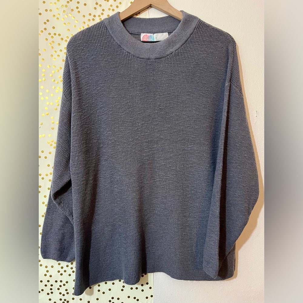 Free People Beach Lightweight Oversize Terry Knit Crewneck Sweater in Gray